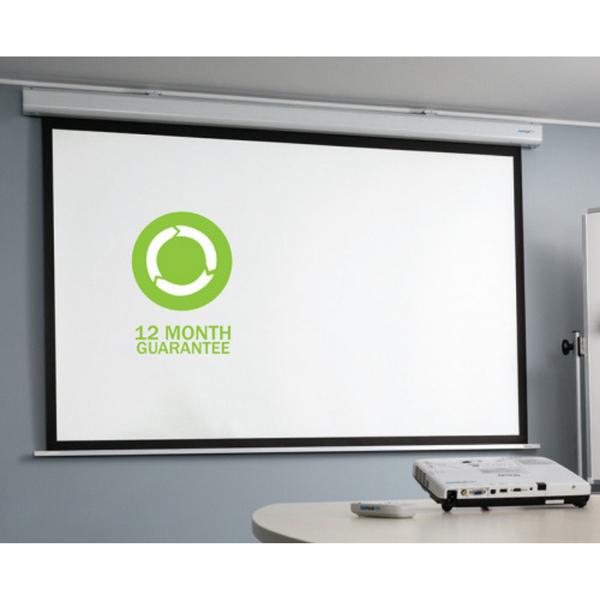 Projector Screen In Store Projector Screen Deluxe Electric – Workspace Direct