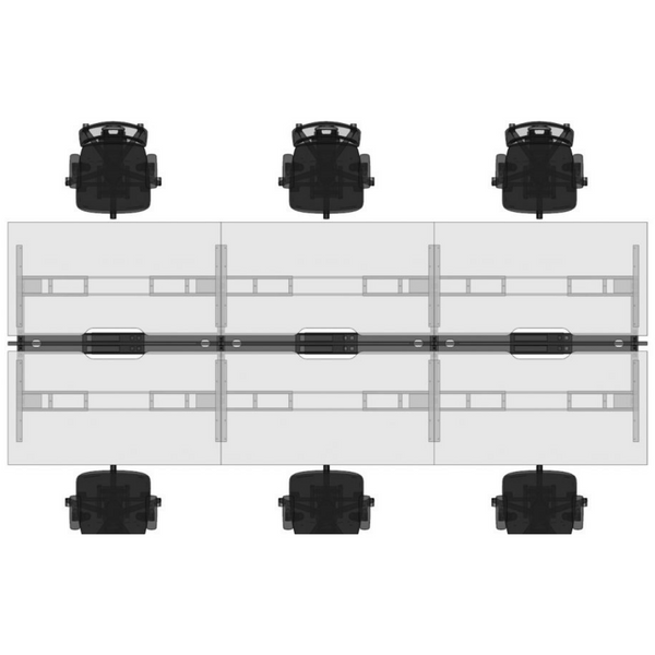 Summit II Fixed Height Back-to-Back 6 Pod Desk