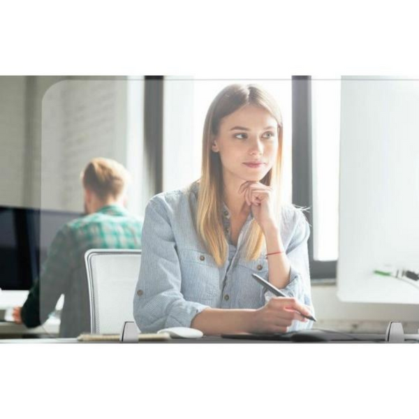 Sylex Acrylic Interdesk Desk Screen Clear Assorted Sizes 500mm High