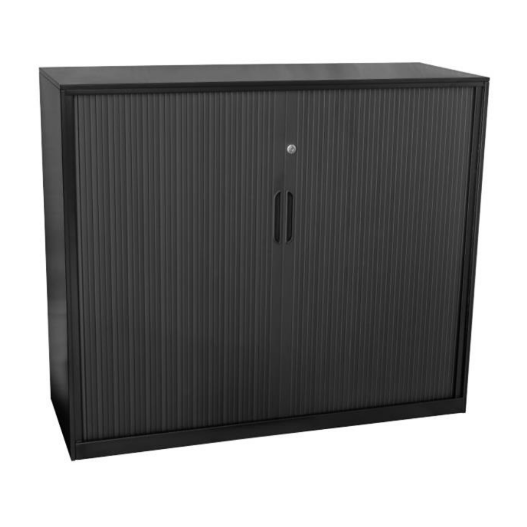 Tambour Cabinet Proceed Black  1020high x 1200wide 3 Tier