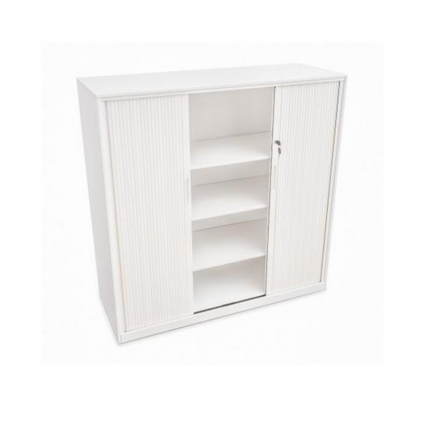 Tambour Cabinet Proceed White 1200high x 900wide 4 Tier