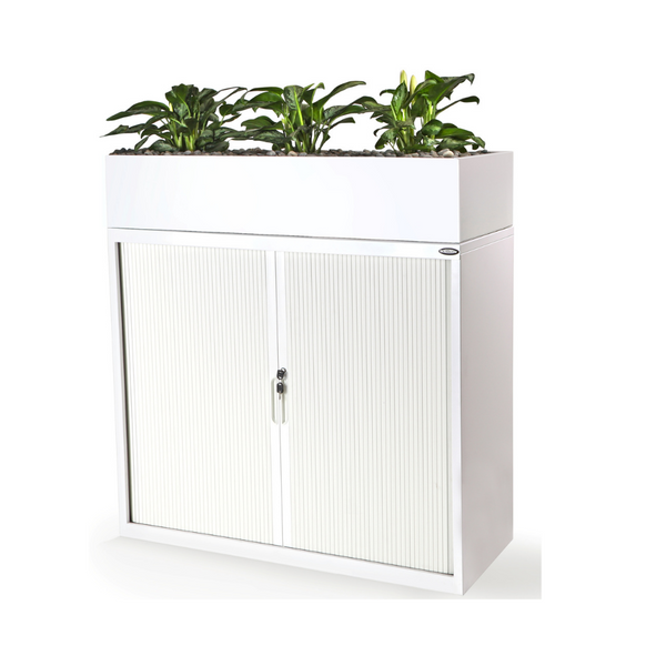 Tambour Cabinet Proceed White 1020high x 1200wide 3 Tier