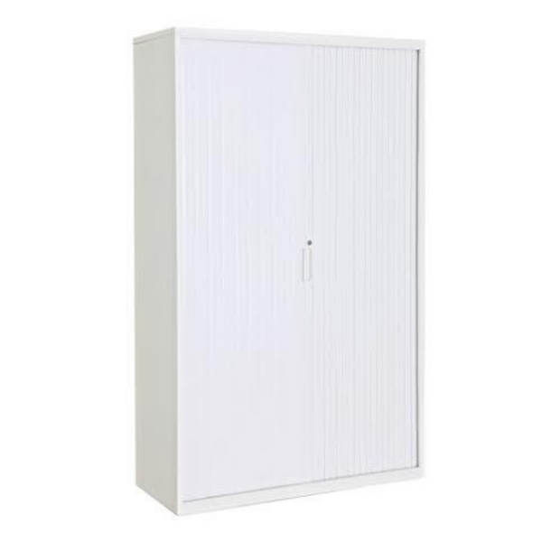 Tambour Cabinet Proceed White 1980high x1200wide 6 Tier