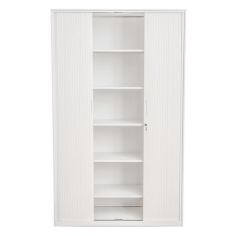 Tambour Cabinet Proceed White 1980high x1200wide 6 Tier