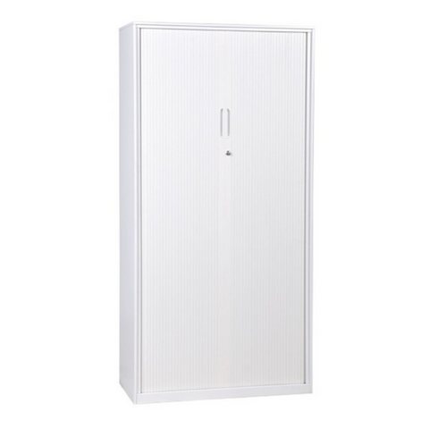 Tambour Cabinet Proceed White 1980high x 900wide 6 Tier